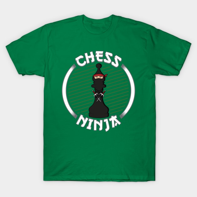 Chess Ninja Fighting Bishop Figure T-Shirt by yeoys